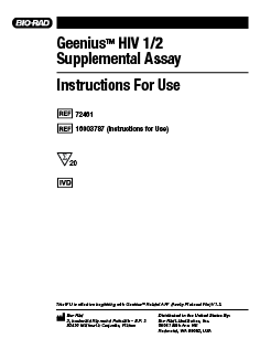 Geenius HIV-1 & HIV-2 IFU